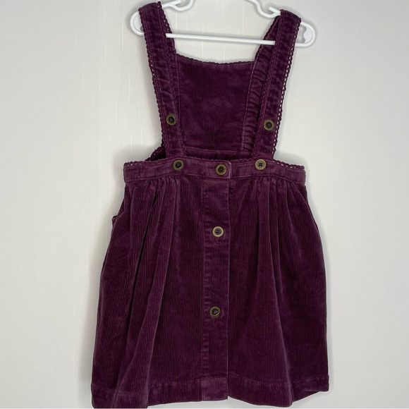 Jamie Kay Girls Corduroy Dress Pinafore Jumper Embroidered Purple Plum 5Y - Picture 6 of 12